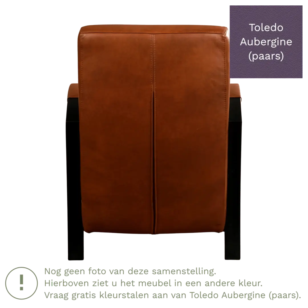 afbeelding van Leren fauteuil Glory - Toledo Aubergine (paars)