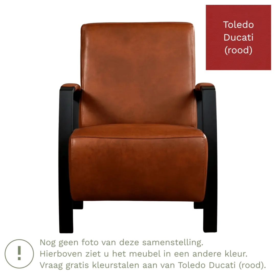 afbeelding van Leren fauteuil Glory - Toledo Ducati (rood)