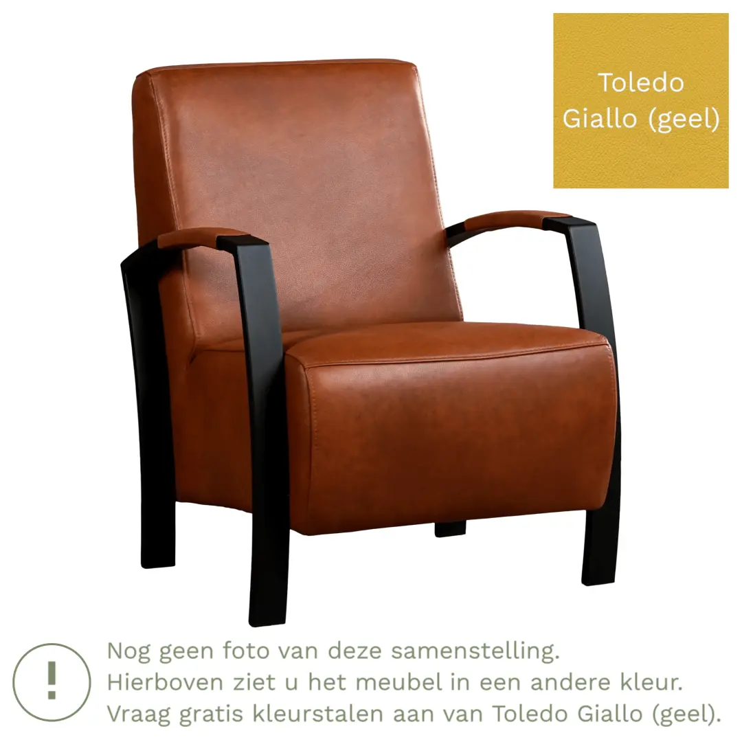 afbeelding van Leren fauteuil Glory - Toledo Giallo (geel)