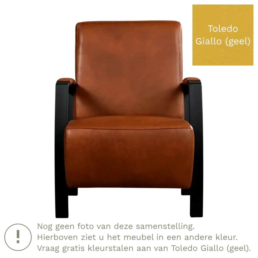 afbeelding van Leren fauteuil Glory - Toledo Giallo (geel)