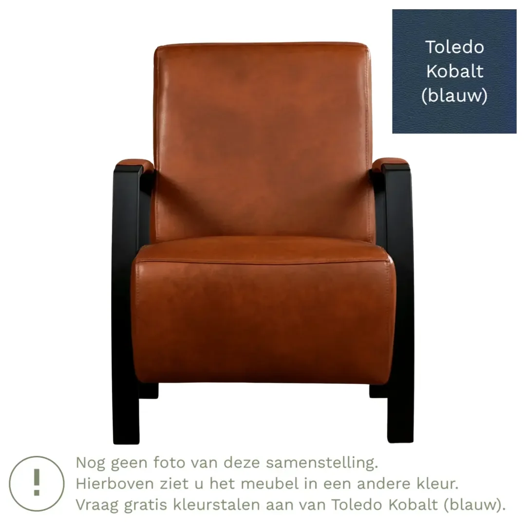 afbeelding van Leren fauteuil Glory - Toledo Kobalt (blauw)
