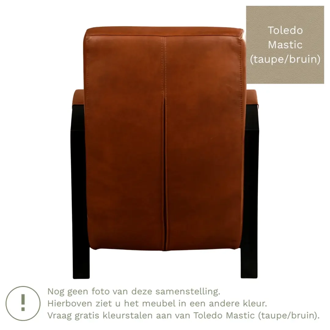 afbeelding van Leren fauteuil Glory - Toledo Mastic (taupe/bruin)