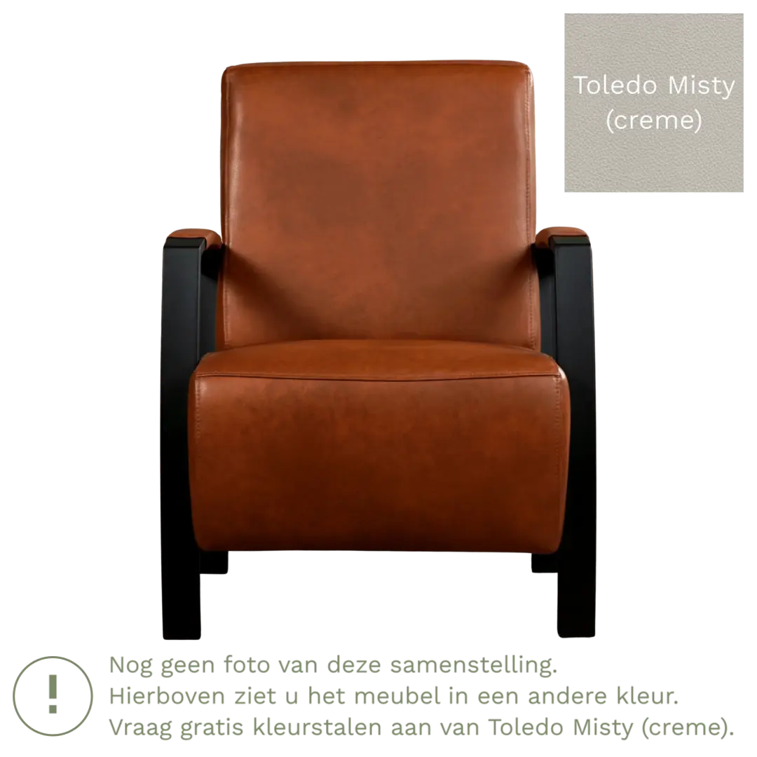 afbeelding van Leren fauteuil Glory - Toledo Misty (crème)