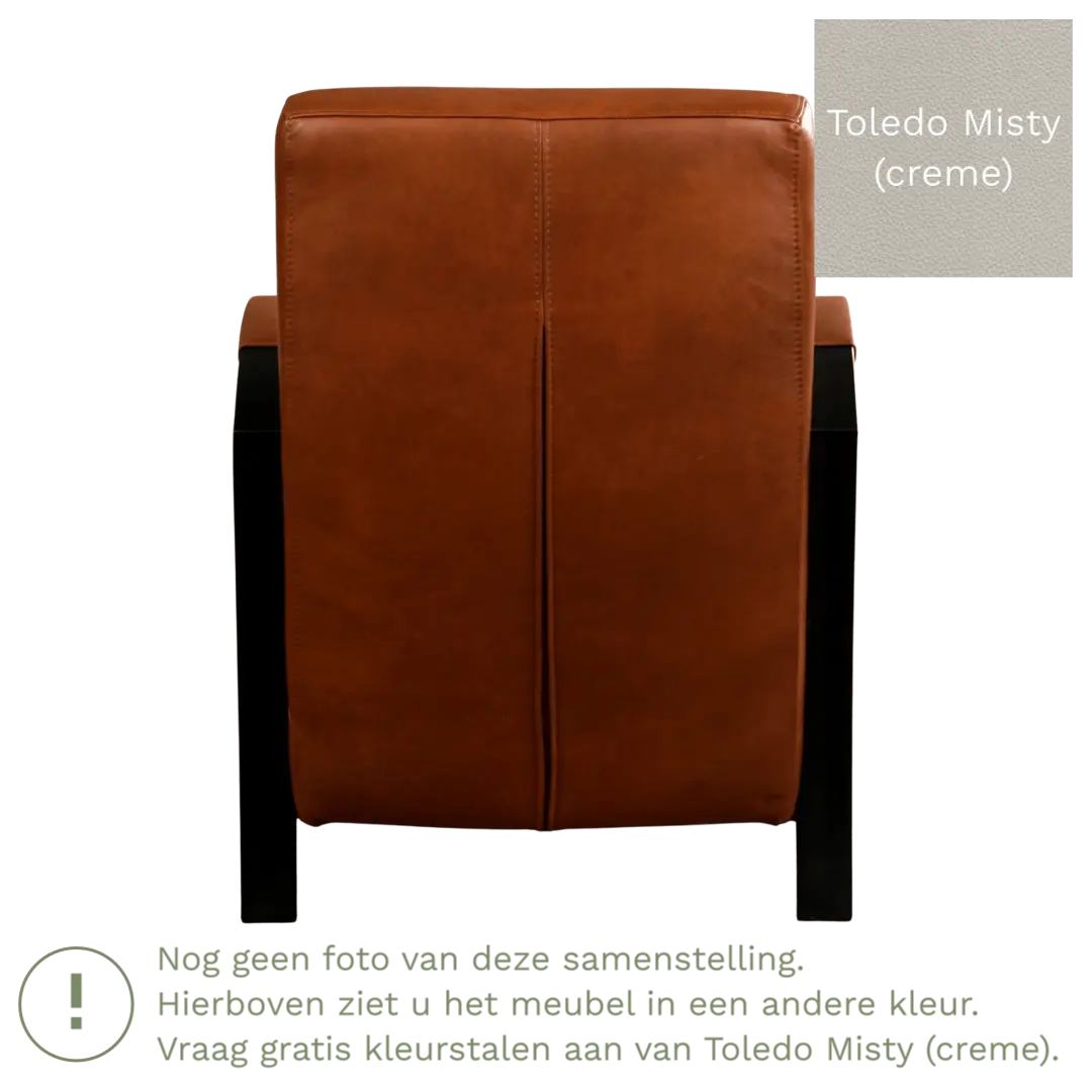 afbeelding van Leren fauteuil Glory - Toledo Misty (crème)