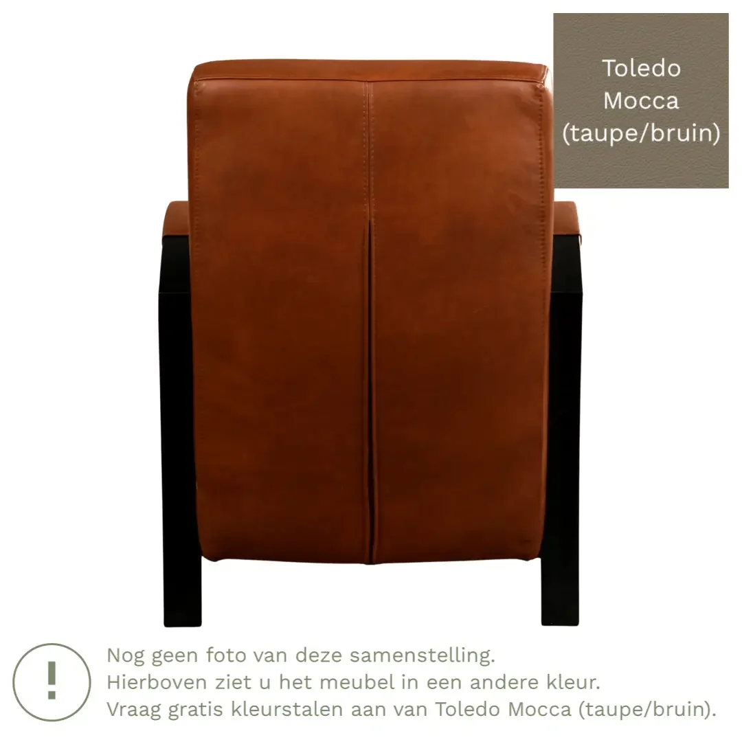 afbeelding van Leren fauteuil Glory - Toledo Mocca (taupe/bruin)
