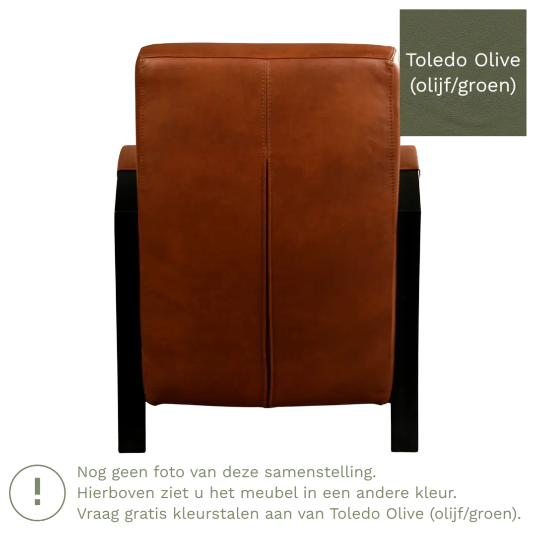 afbeelding van Leren fauteuil Glory - Toledo Olive (olijf/goen)