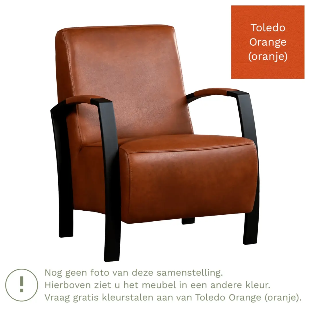afbeelding van Leren fauteuil Glory - Toledo Orange (oranje)