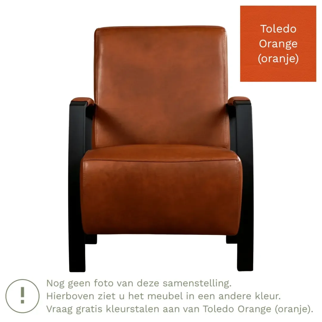 afbeelding van Leren fauteuil Glory - Toledo Orange (oranje)