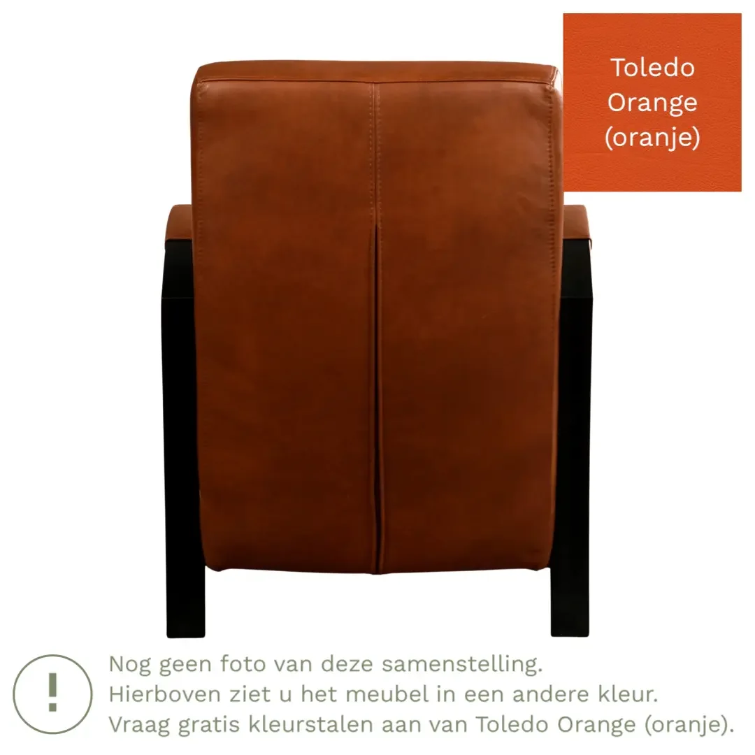 afbeelding van Leren fauteuil Glory - Toledo Orange (oranje)