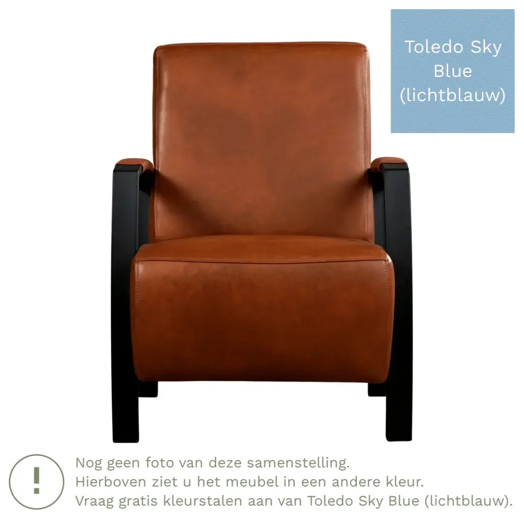 afbeelding van Leren fauteuil Glory - Toledo Sky Blue (lichtblauw)