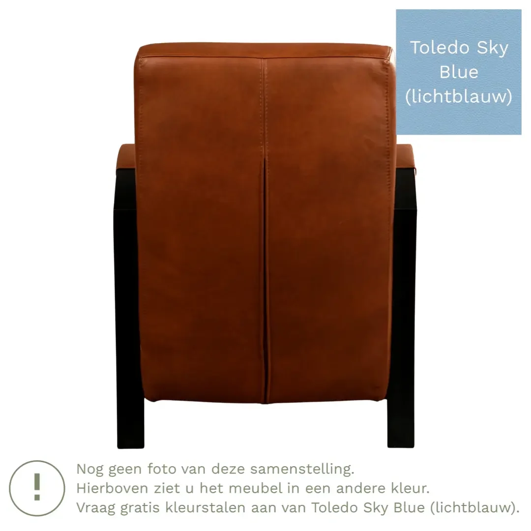 afbeelding van Leren fauteuil Glory - Toledo Sky Blue (lichtblauw)