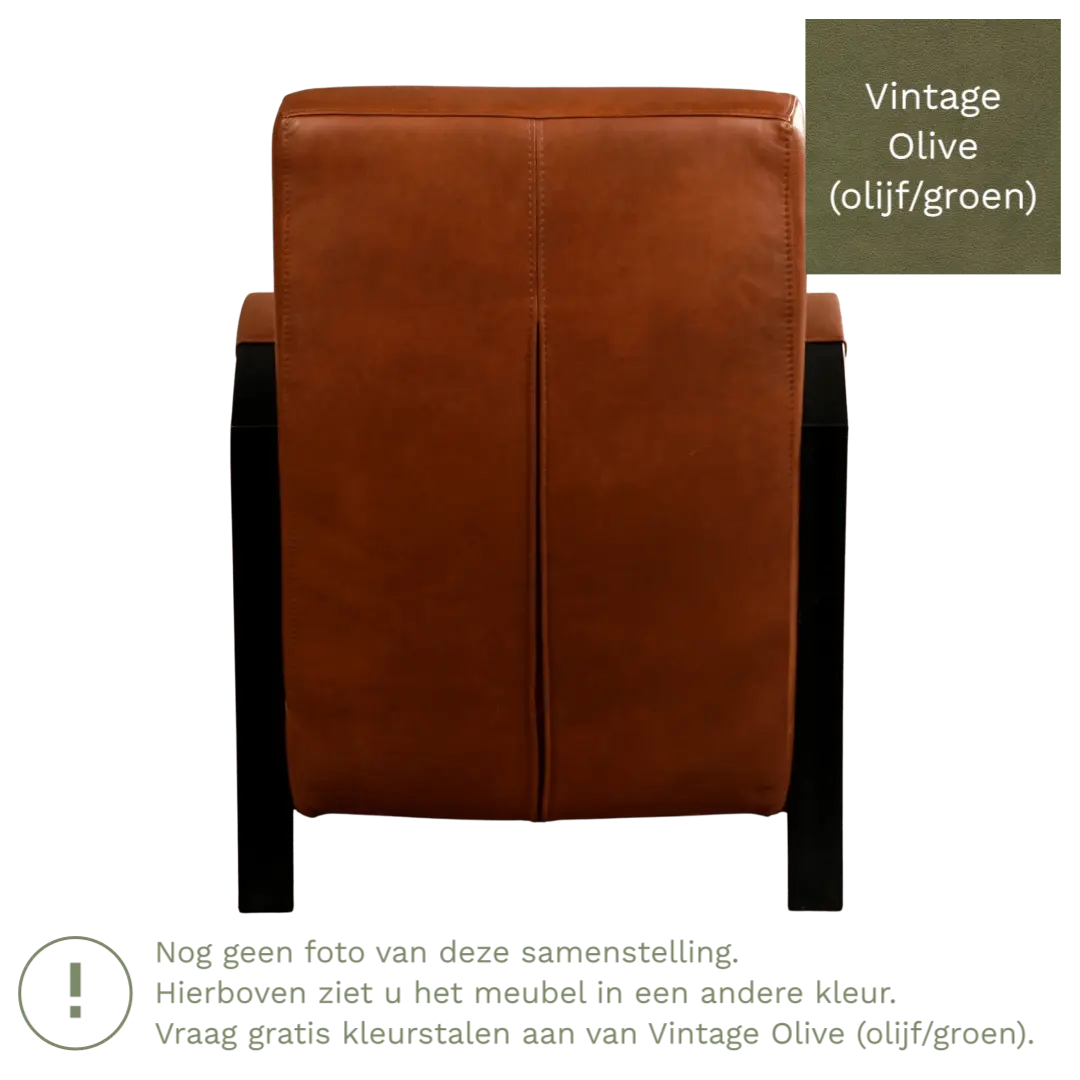 afbeelding van Leren fauteuil Glory - Vintage Olive (olijf/groen)