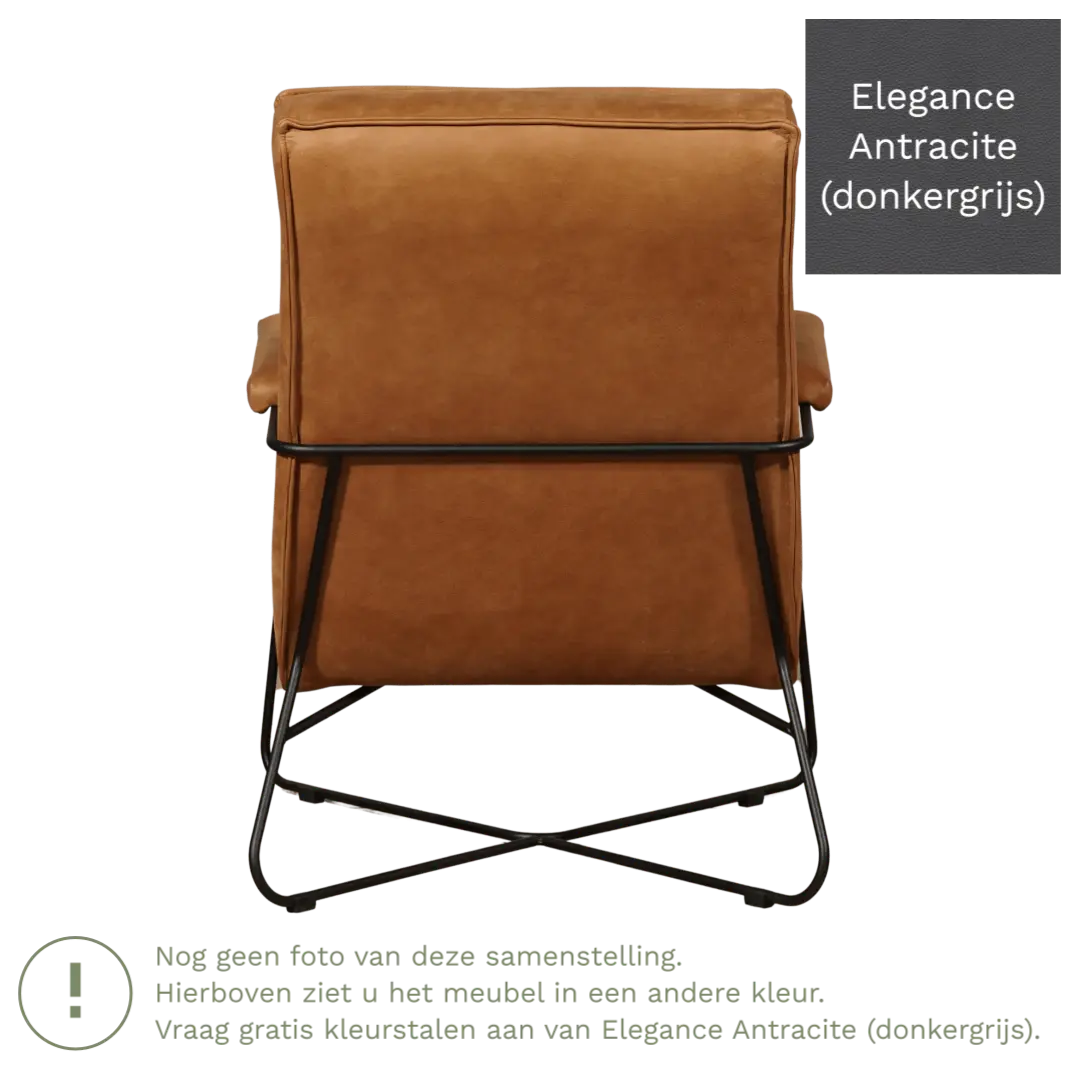 afbeelding van Leren fauteuil Hope - Elegance Antracite (donkergrijs)