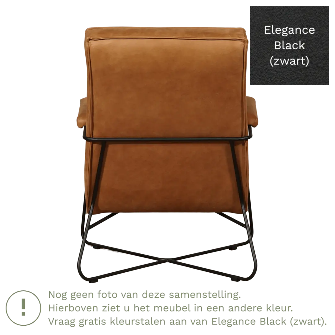 afbeelding van Leren fauteuil Hope - Elegance Black (zwart)