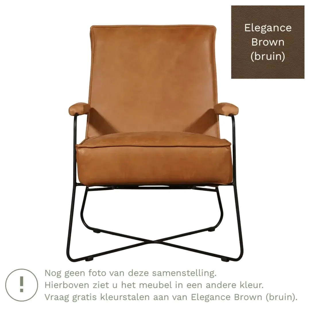 afbeelding van Leren fauteuil Hope - Elegance Brown (bruin)