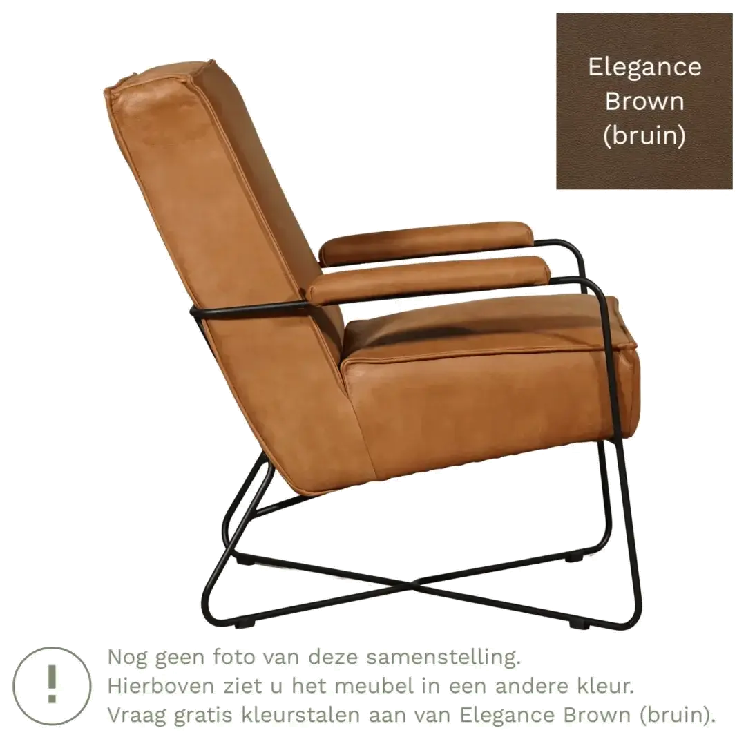 afbeelding van Leren fauteuil Hope - Elegance Brown (bruin)