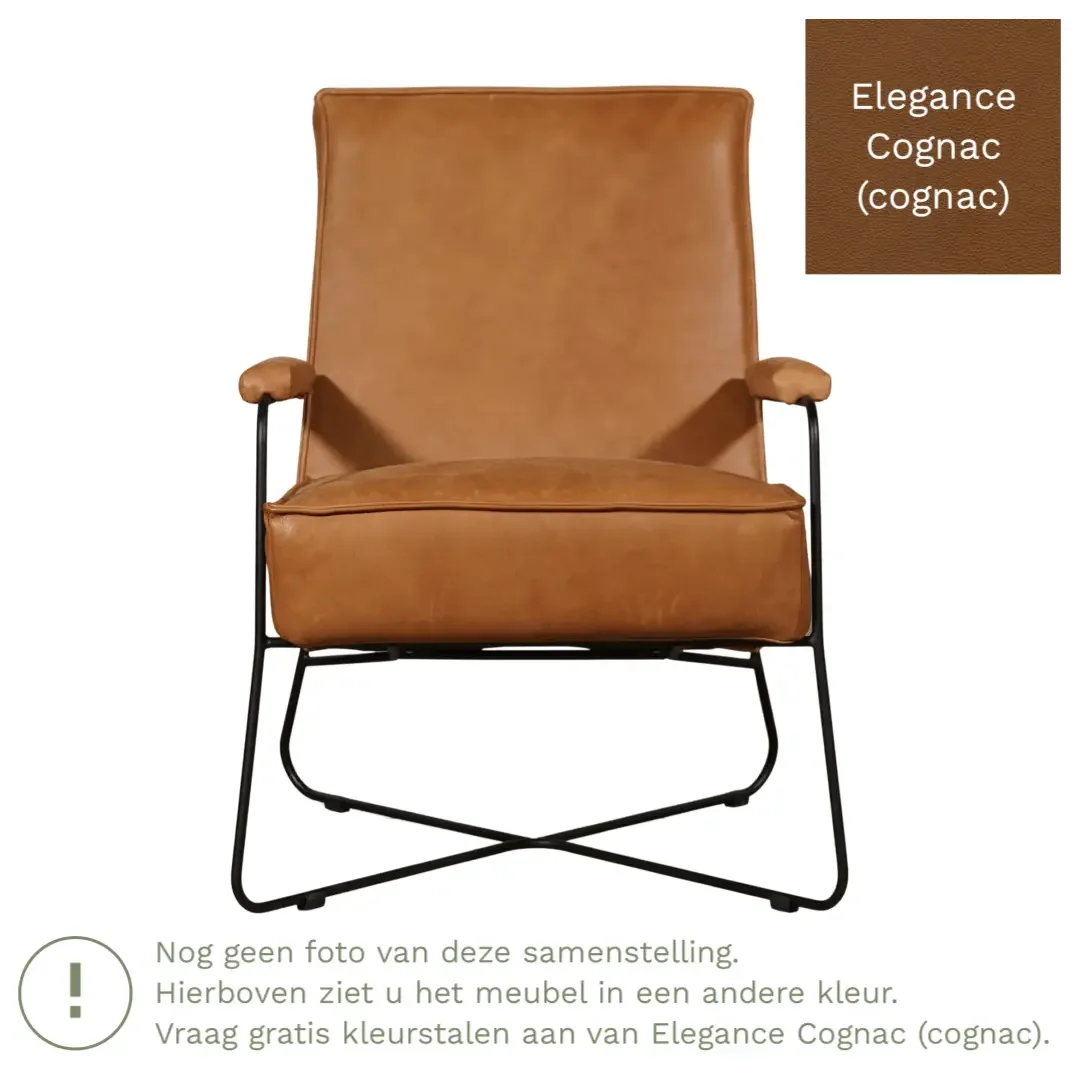afbeelding van Leren fauteuil Hope - Elegance Cognac (cognac)