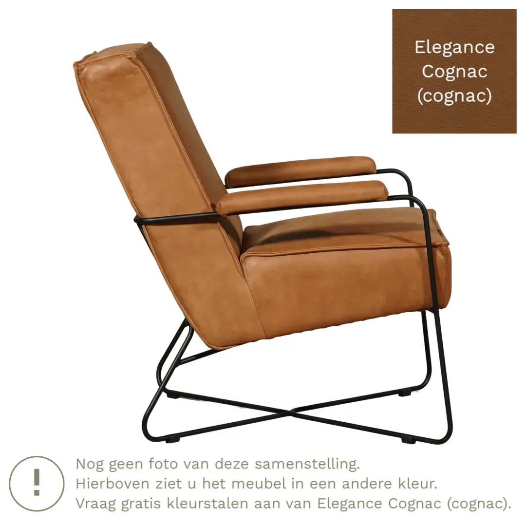 afbeelding van Leren fauteuil Hope - Elegance Cognac (cognac)