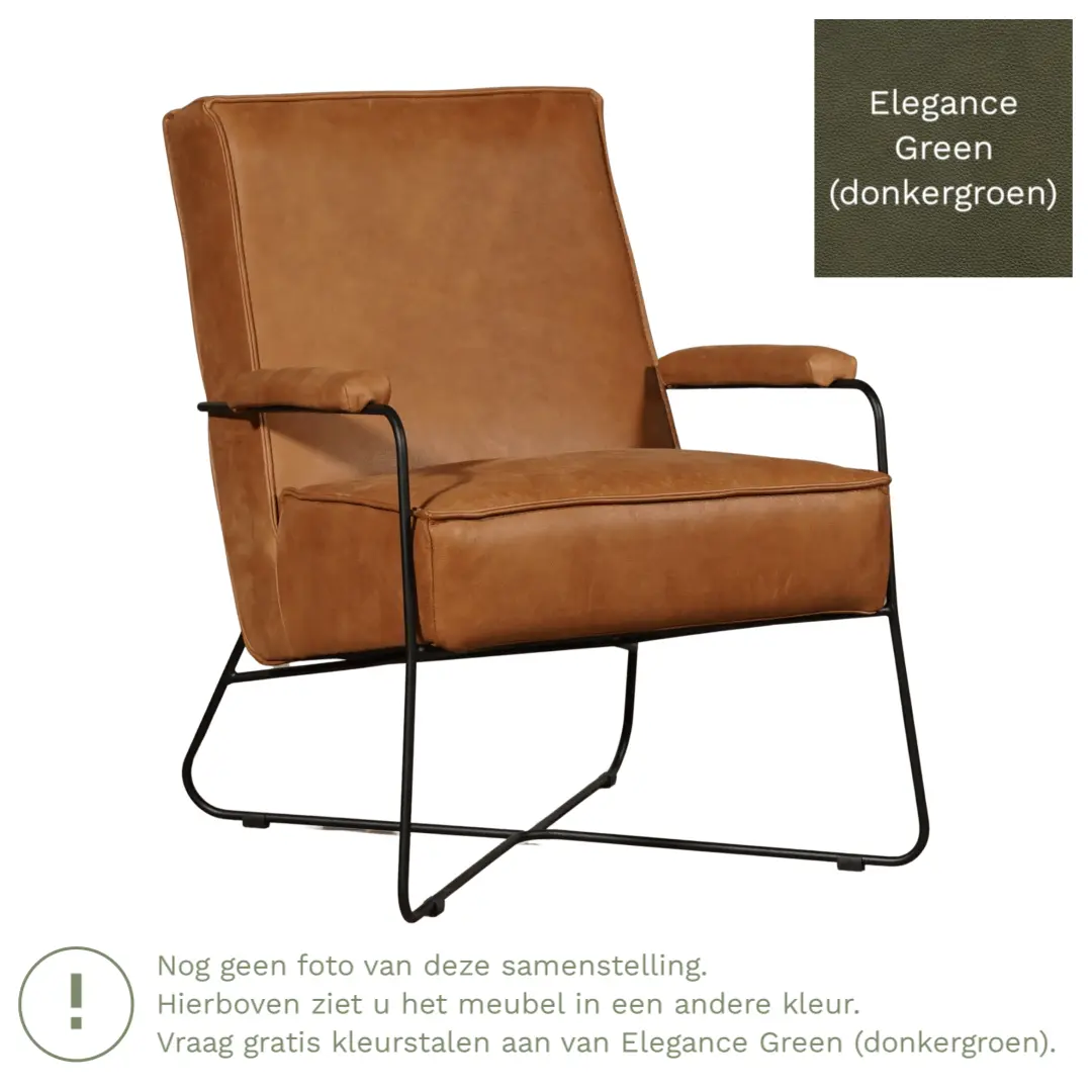 afbeelding van Leren fauteuil Hope - Elegance Green (donkergroen)