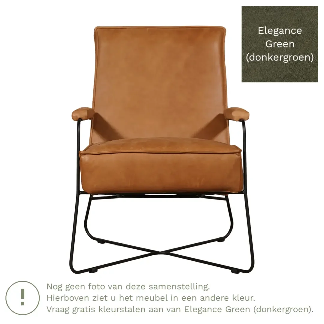 afbeelding van Leren fauteuil Hope - Elegance Green (donkergroen)