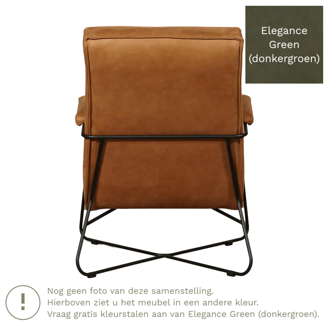 afbeelding van Leren fauteuil Hope - Elegance Green (donkergroen)