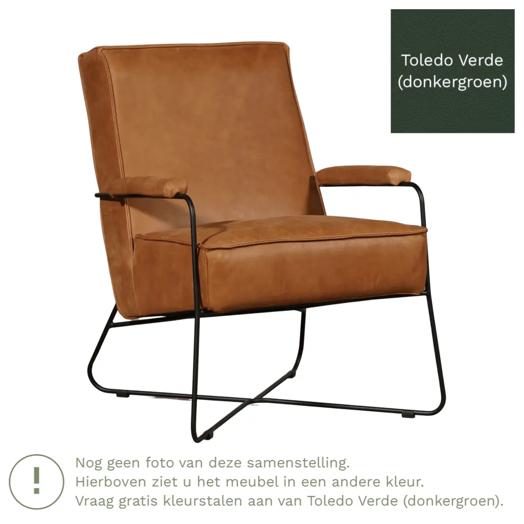 afbeelding van Leren fauteuil Hope - Toledo Verde (donkergroen)