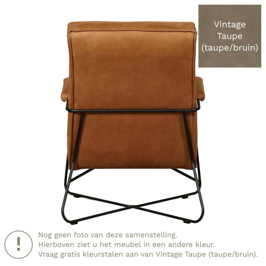 afbeelding van Leren fauteuil Hope - Vintage Taupe (taupe/bruin)