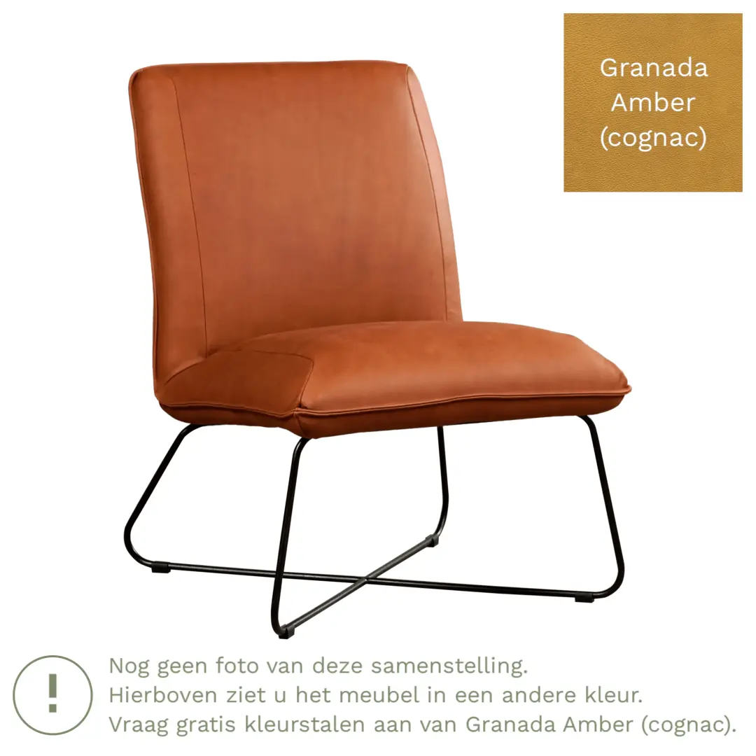 afbeelding van Leren fauteuil Less - Granada Amber (cognac)