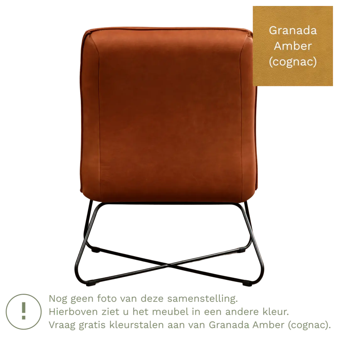 afbeelding van Leren fauteuil Less - Granada Amber (cognac)