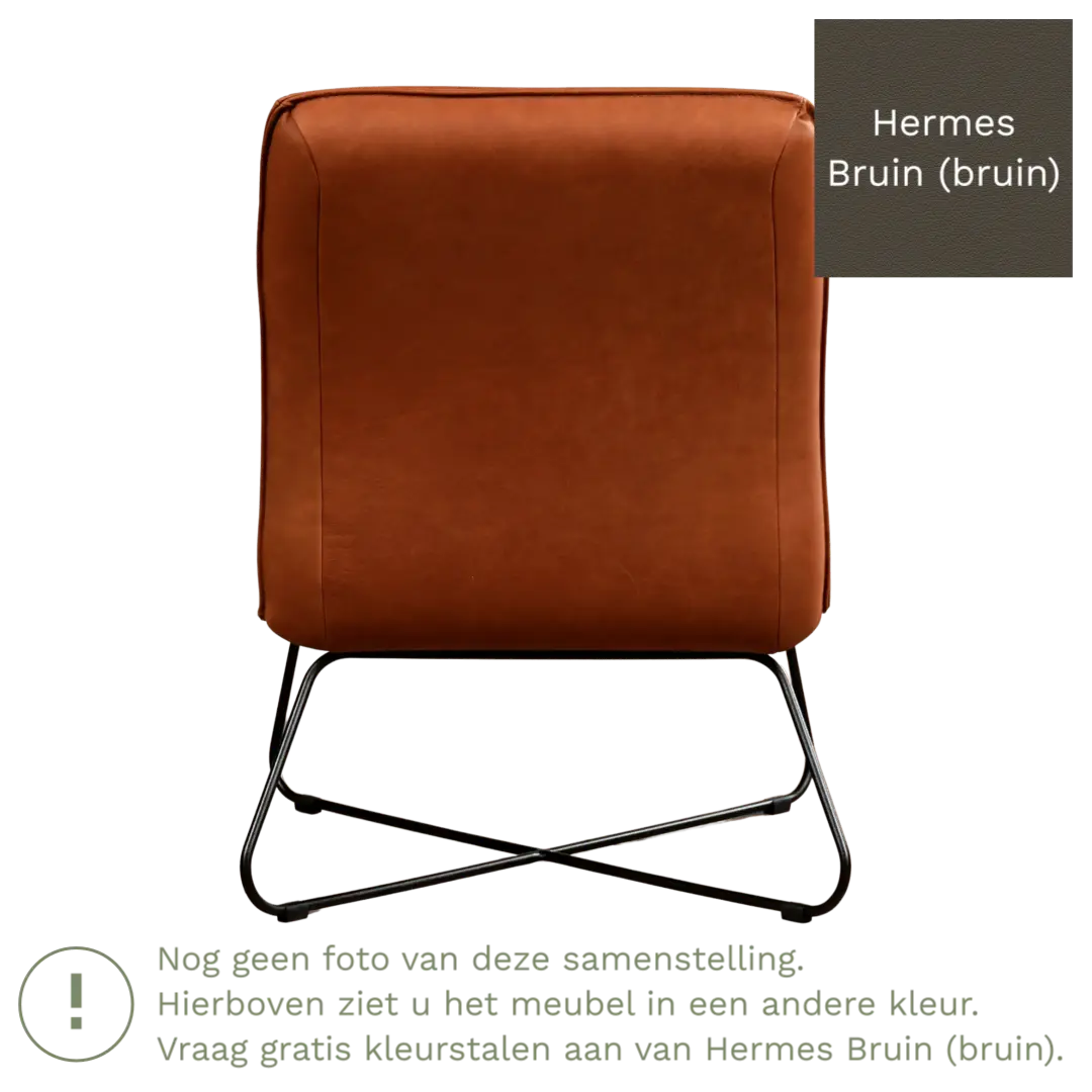 afbeelding van Leren fauteuil Less - Hermes Bruin (bruin)