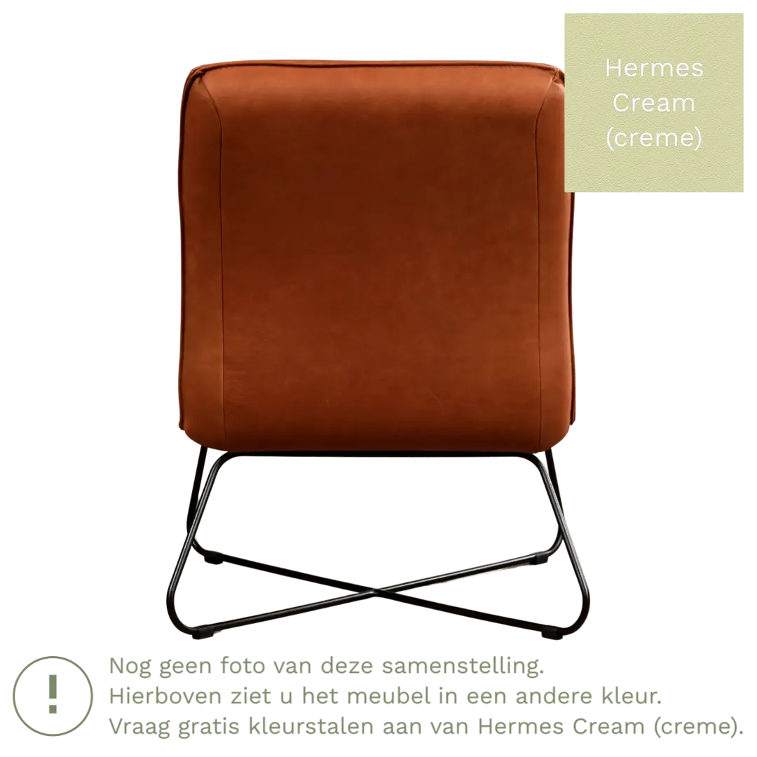 afbeelding van Leren fauteuil Less - Hermes Cream (crème)