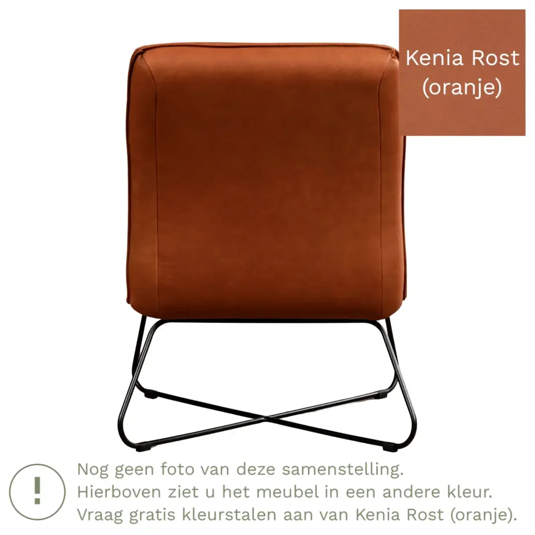afbeelding van Leren fauteuil Less - Kenia Rost (oranje)
