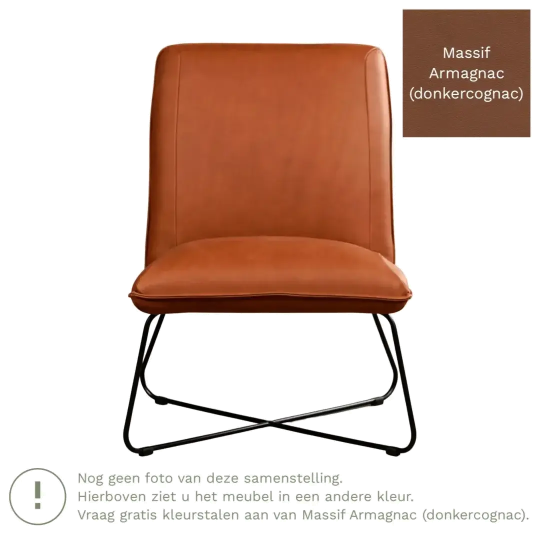 afbeelding van Leren fauteuil Less - Massif Armagnac (donkercognac)