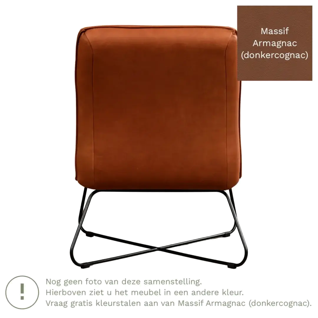 afbeelding van Leren fauteuil Less - Massif Armagnac (donkercognac)