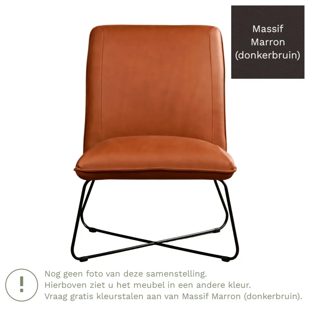 afbeelding van Leren fauteuil Less - Massif Marron (donkerbruin)