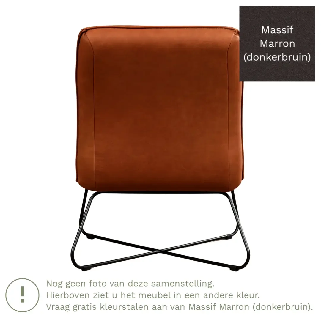 afbeelding van Leren fauteuil Less - Massif Marron (donkerbruin)