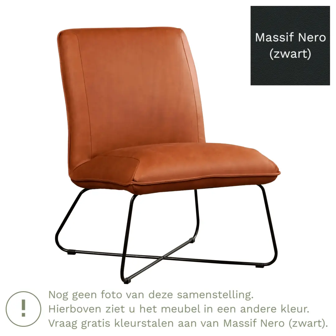 afbeelding van Leren fauteuil Less - Massif Nero (zwart)