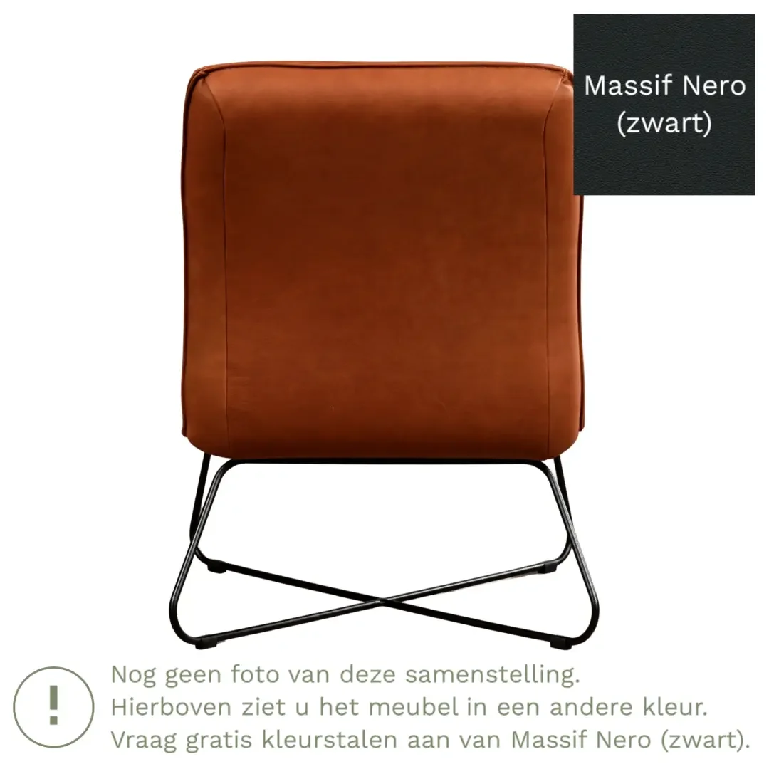 afbeelding van Leren fauteuil Less - Massif Nero (zwart)