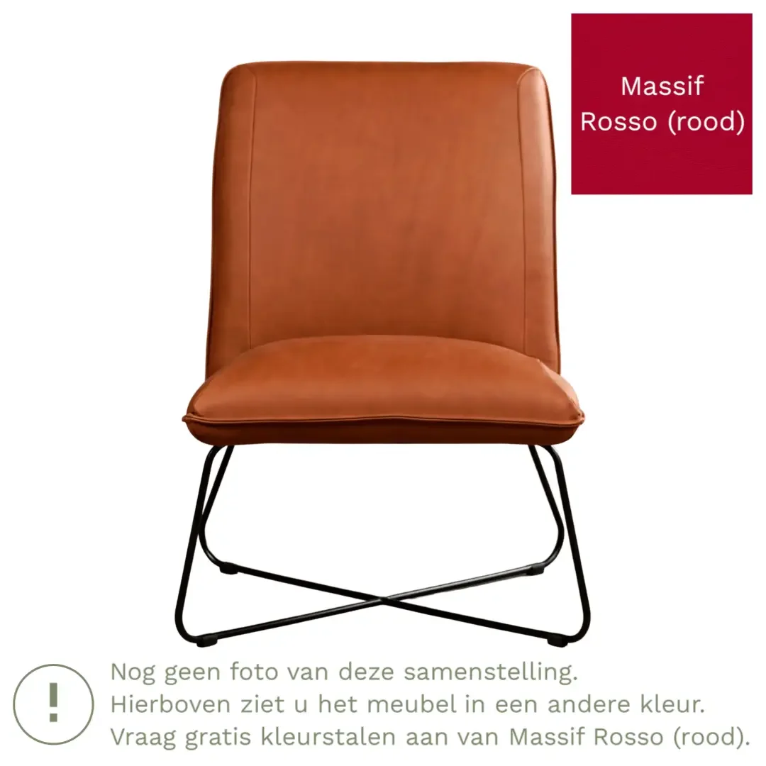 afbeelding van Leren fauteuil Less - Massif Rosso (rood)