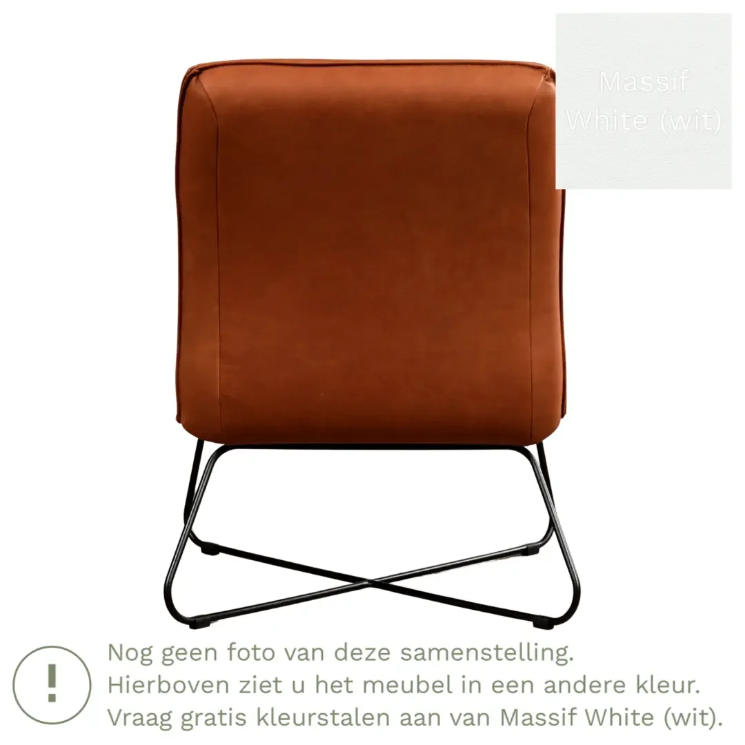 afbeelding van Leren fauteuil Less - Massif White (wit)