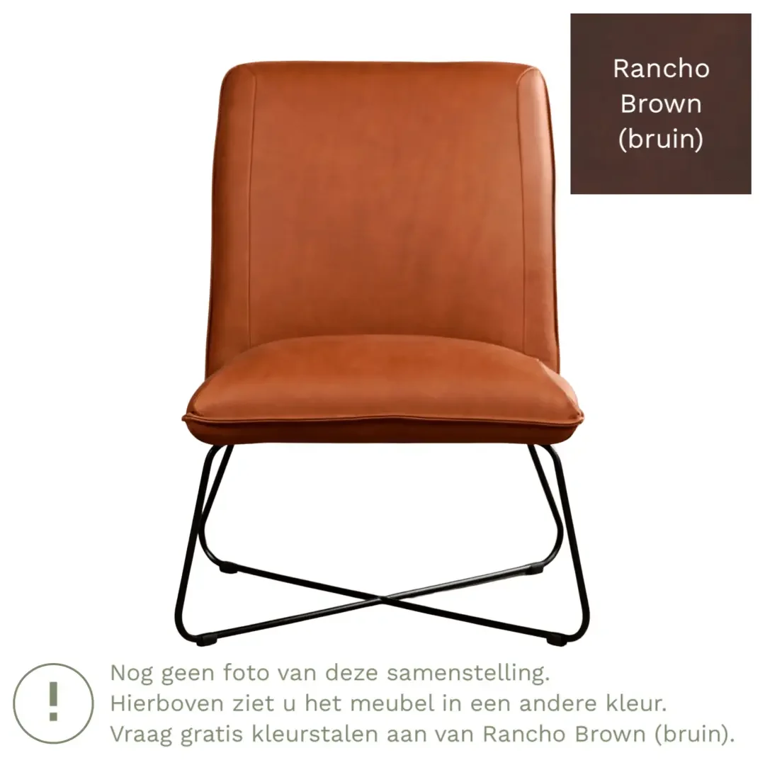 afbeelding van Leren fauteuil Less - Rancho Brown (bruin)