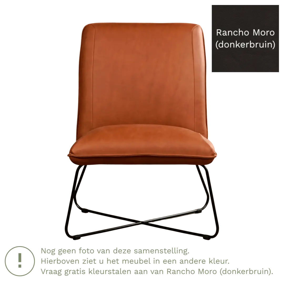 afbeelding van Leren fauteuil Less - Rancho Moro (donkerbruin)