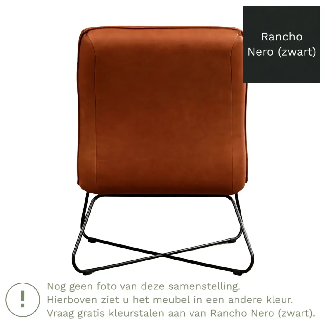 afbeelding van Leren fauteuil Less - Rancho Nero (zwart)
