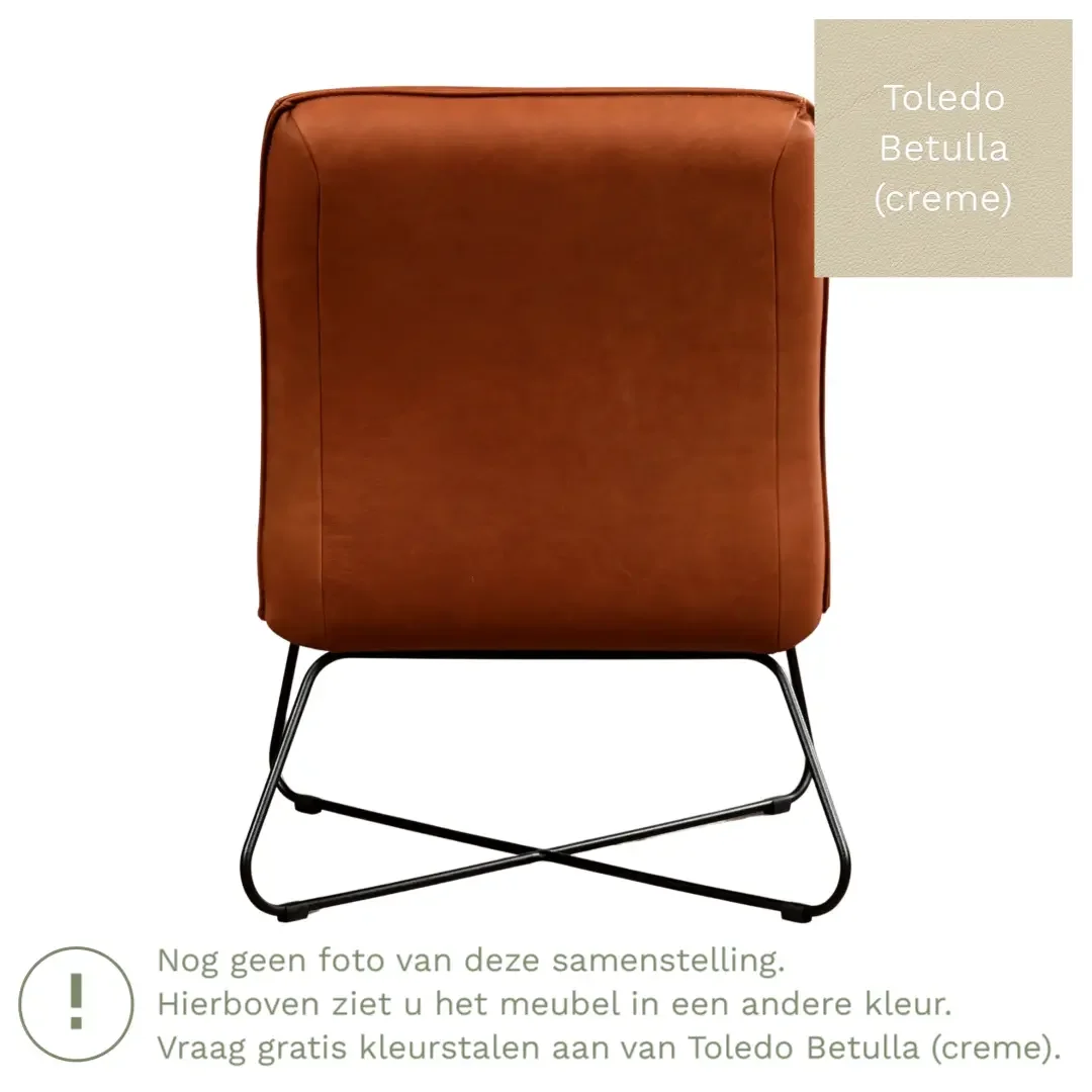 afbeelding van Leren fauteuil Less - Toledo Betulla (crème)