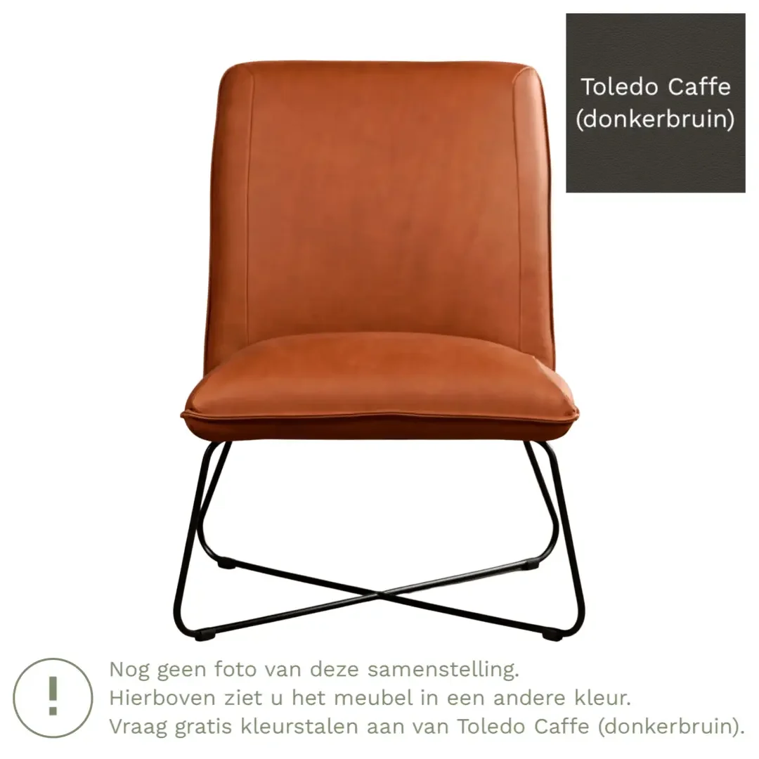 afbeelding van Leren fauteuil Less - Toledo Caffe (donkerbruin)