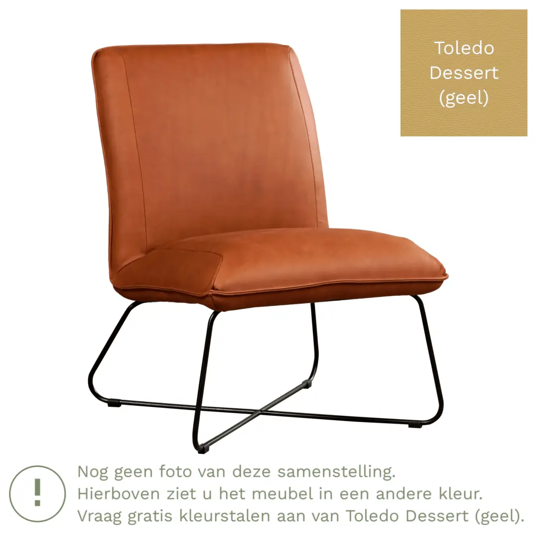 afbeelding van Leren fauteuil Less - Toledo Dessert (geel)