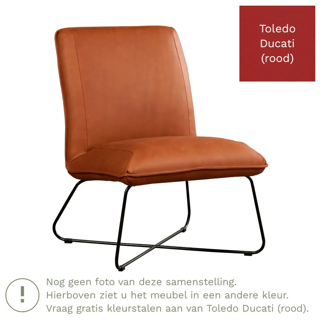 afbeelding van Leren fauteuil Less - Toledo Ducati (rood)