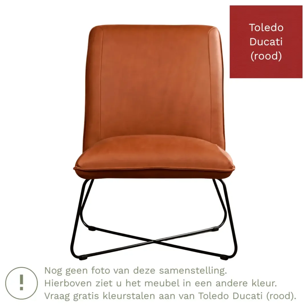 afbeelding van Leren fauteuil Less - Toledo Ducati (rood)
