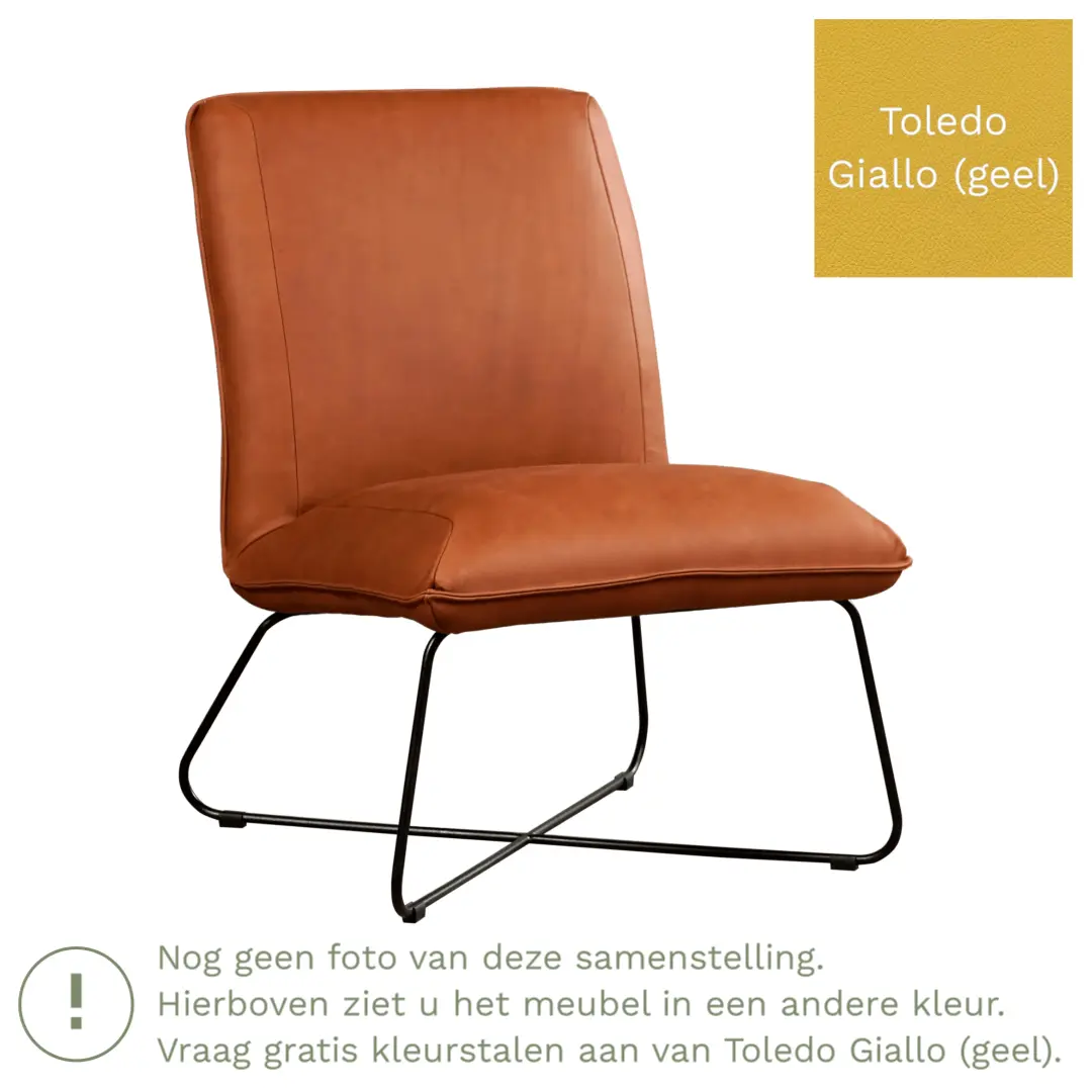 afbeelding van Leren fauteuil Less - Toledo Giallo (geel)
