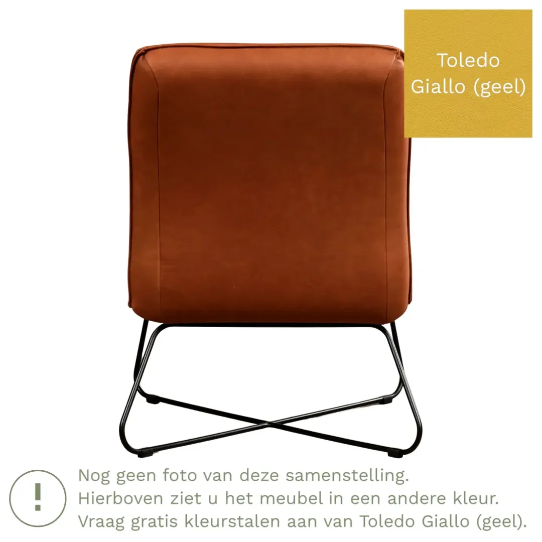 afbeelding van Leren fauteuil Less - Toledo Giallo (geel)